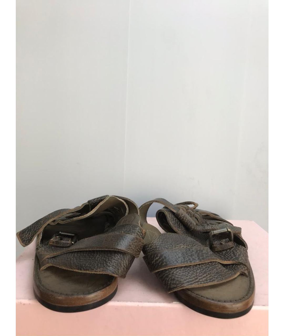 DOLCE&GABBANA Коричневые кожаные сандалии, фото 3