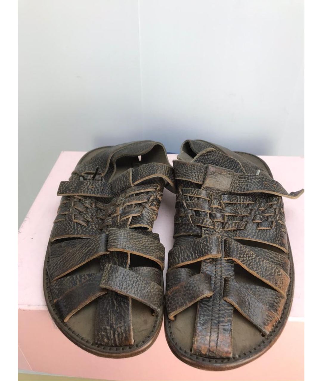 DOLCE&GABBANA Коричневые кожаные сандалии, фото 2