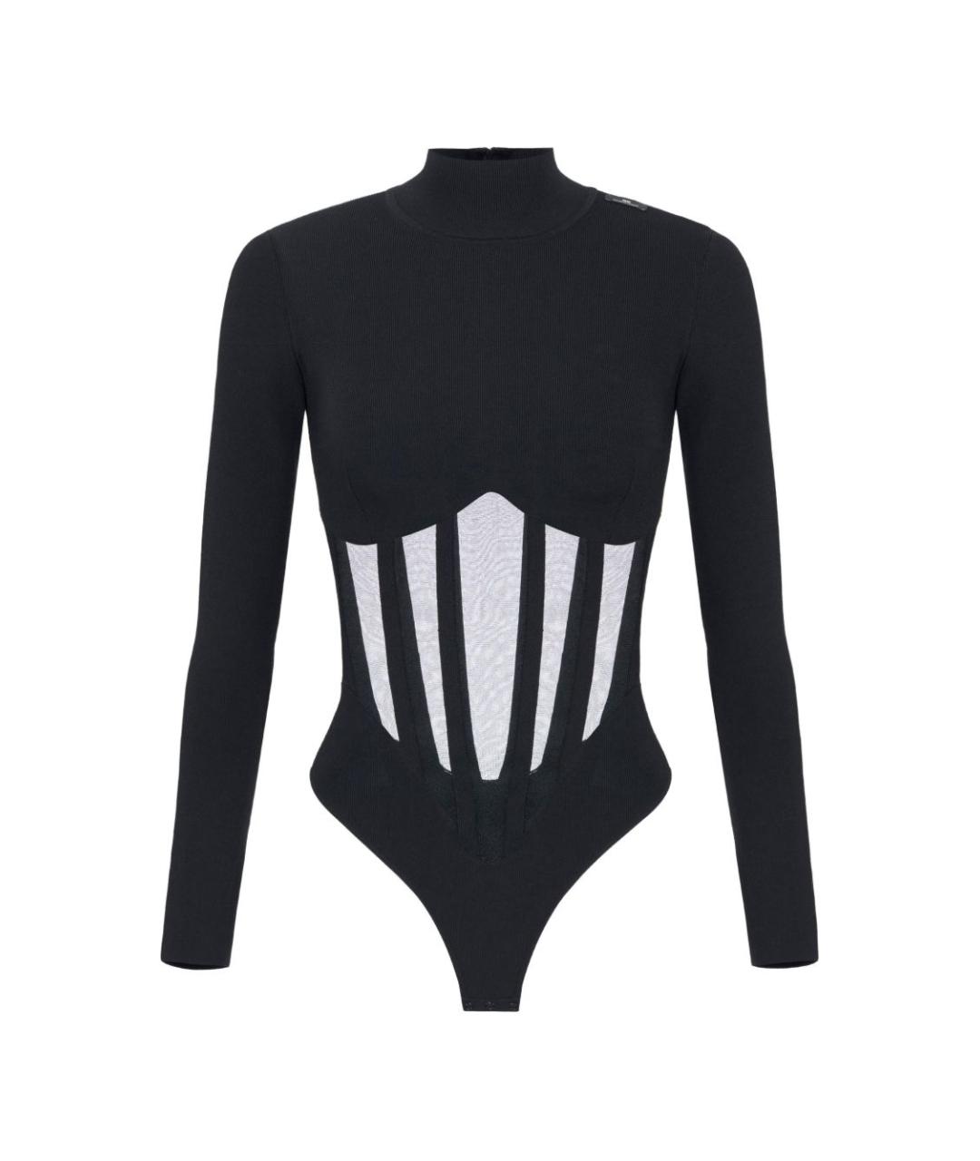 ELISABETTA FRANCHI Черное полиэстеровое боди, фото 1