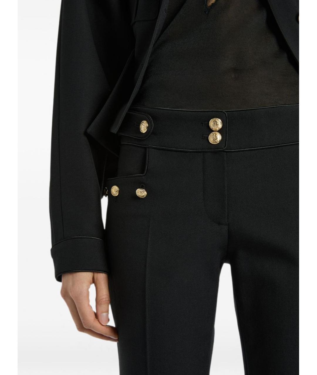 BALMAIN Черные шерстяные прямые брюки, фото 2