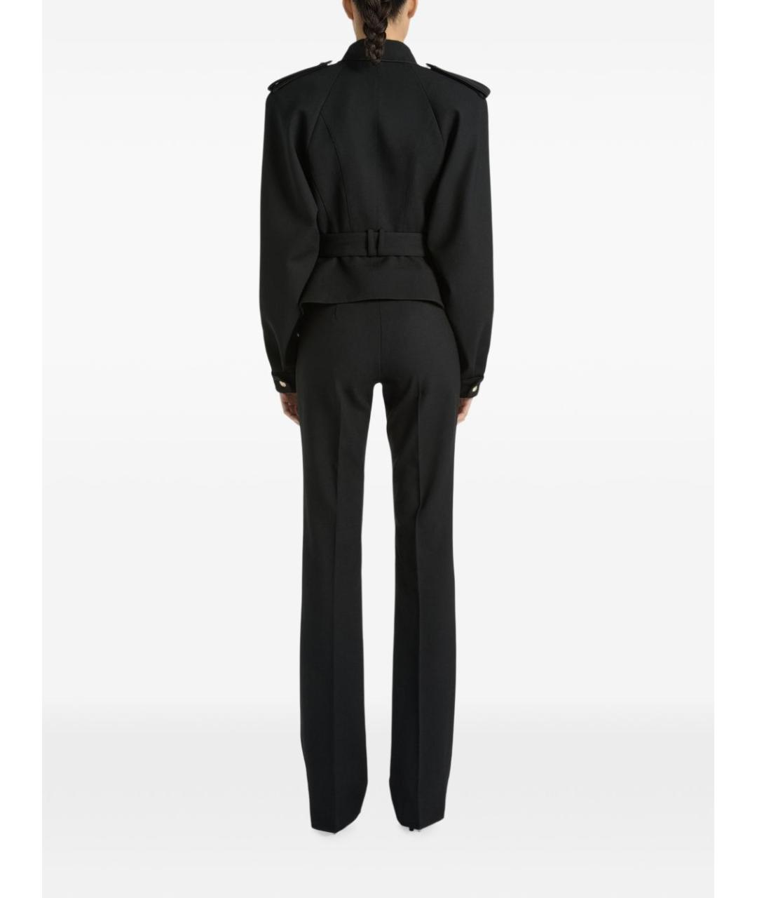 BALMAIN Черные шерстяные прямые брюки, фото 6
