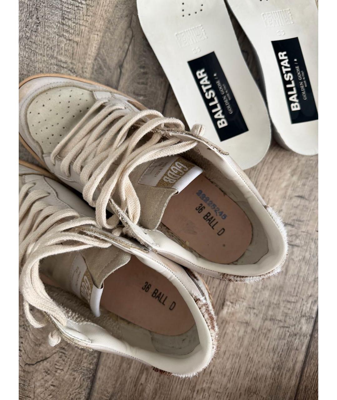 GOLDEN GOOSE Белые кожаные кеды, фото 8
