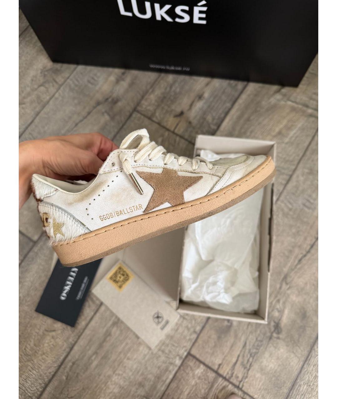 GOLDEN GOOSE Белые кожаные кеды, фото 5