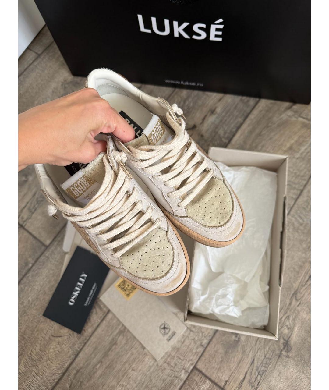 GOLDEN GOOSE Белые кожаные кеды, фото 2