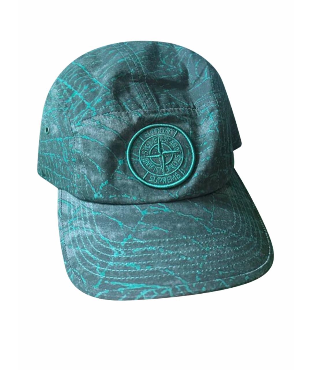 STONE ISLAND Зеленая хлопковая кепка/бейсболка, фото 1