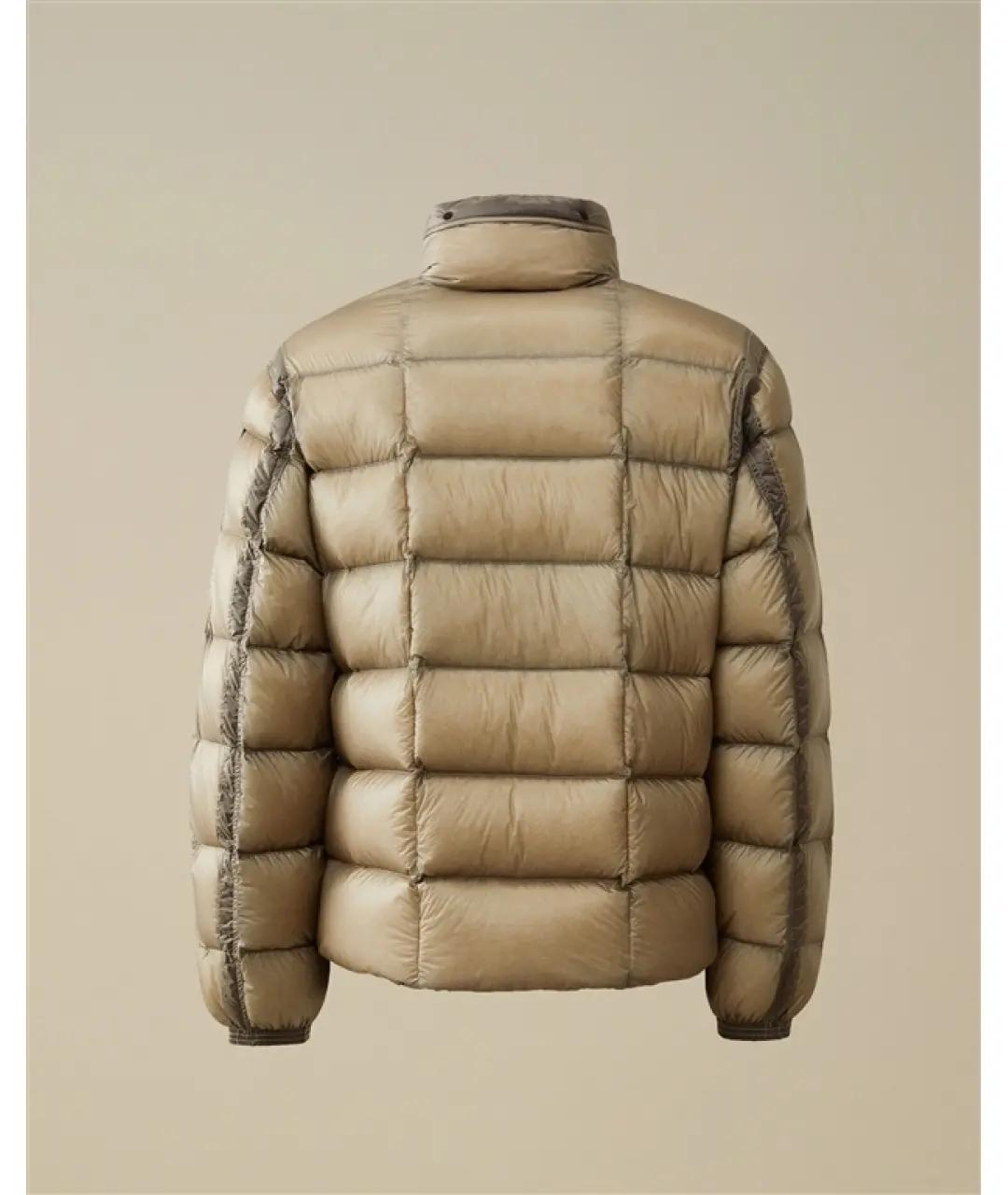 CP COMPANY Бежевый полиамидовый пуховик, фото 3