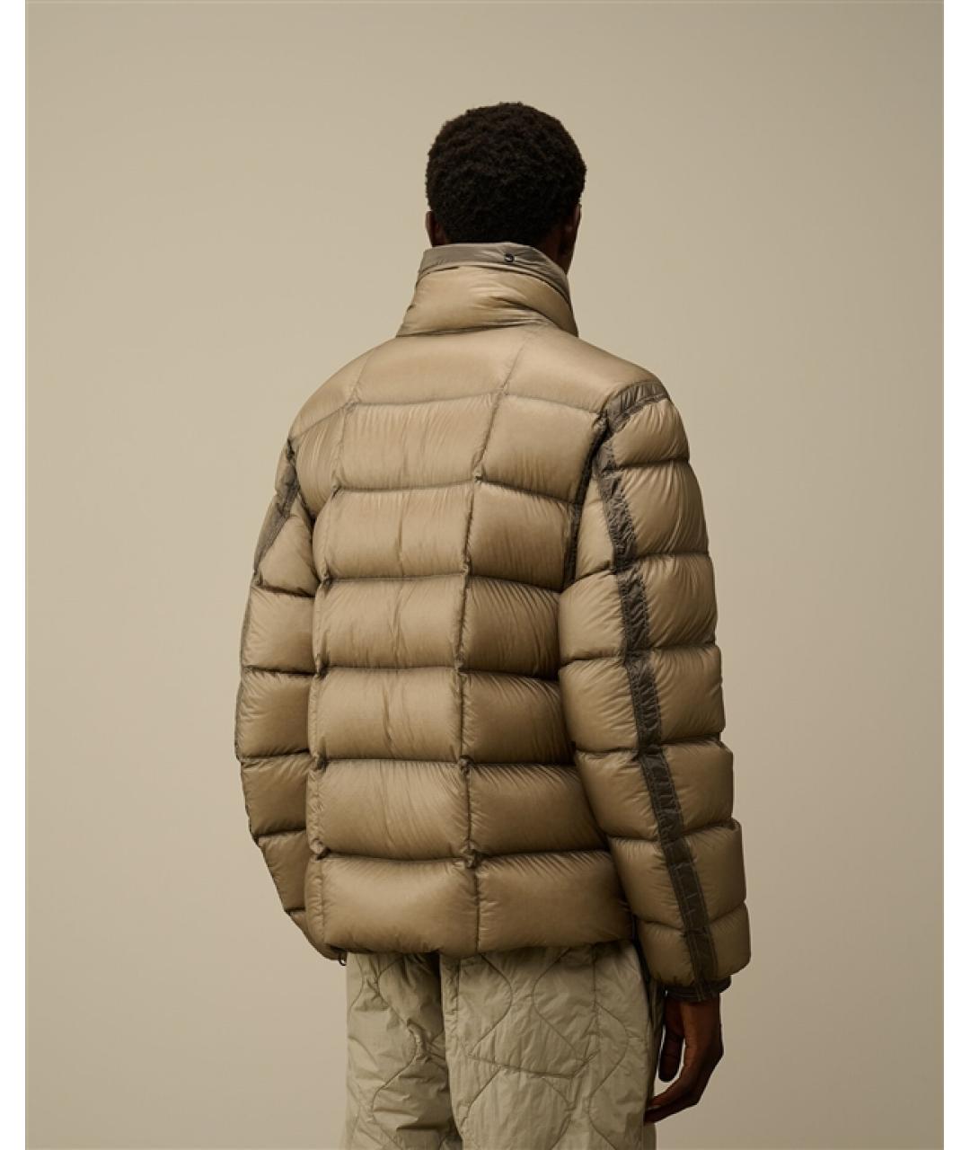 CP COMPANY Бежевый полиамидовый пуховик, фото 5