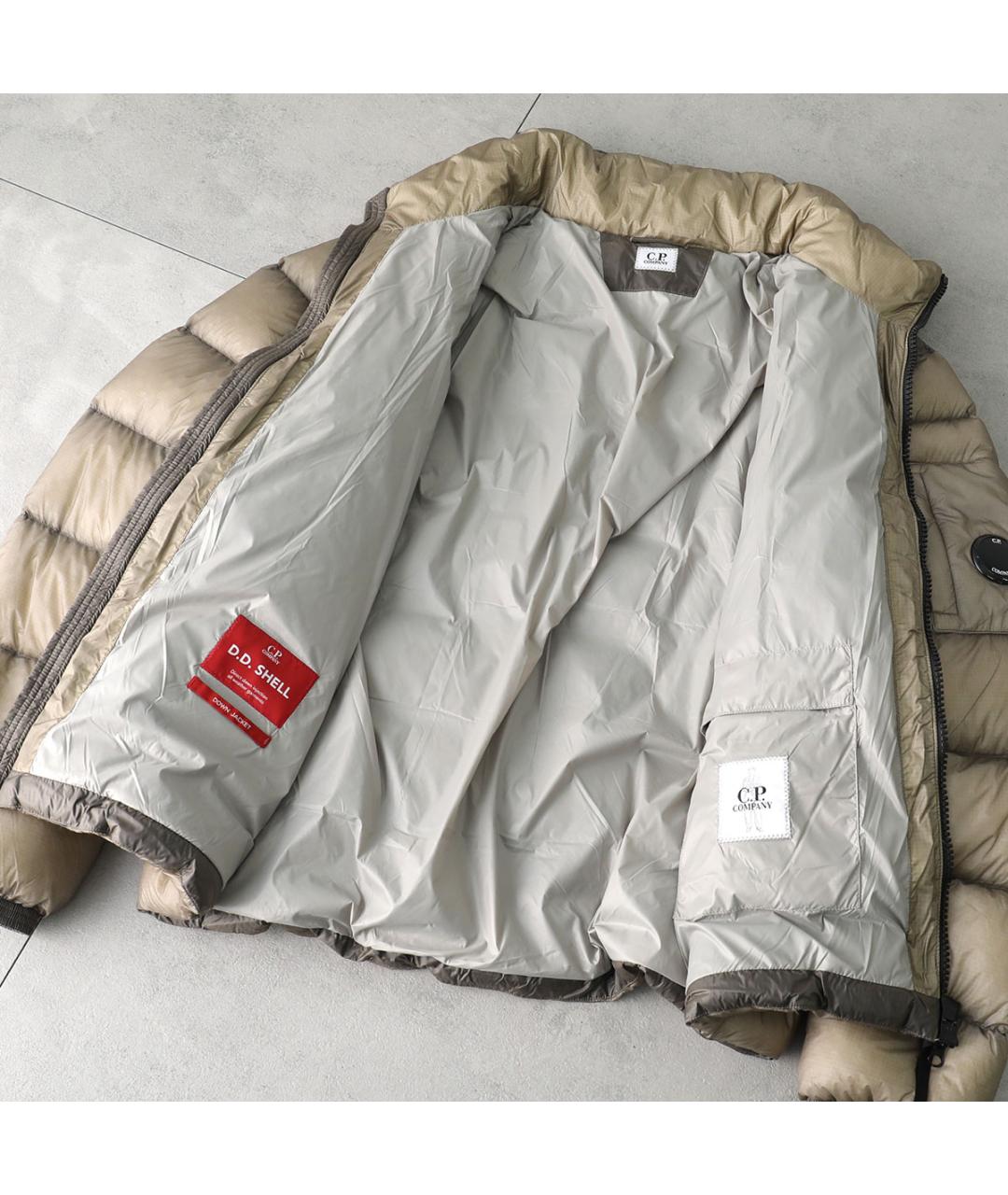 CP COMPANY Бежевый полиамидовый пуховик, фото 8
