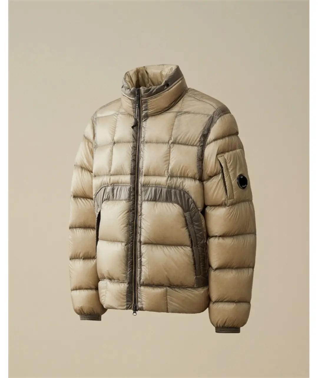 CP COMPANY Бежевый полиамидовый пуховик, фото 2