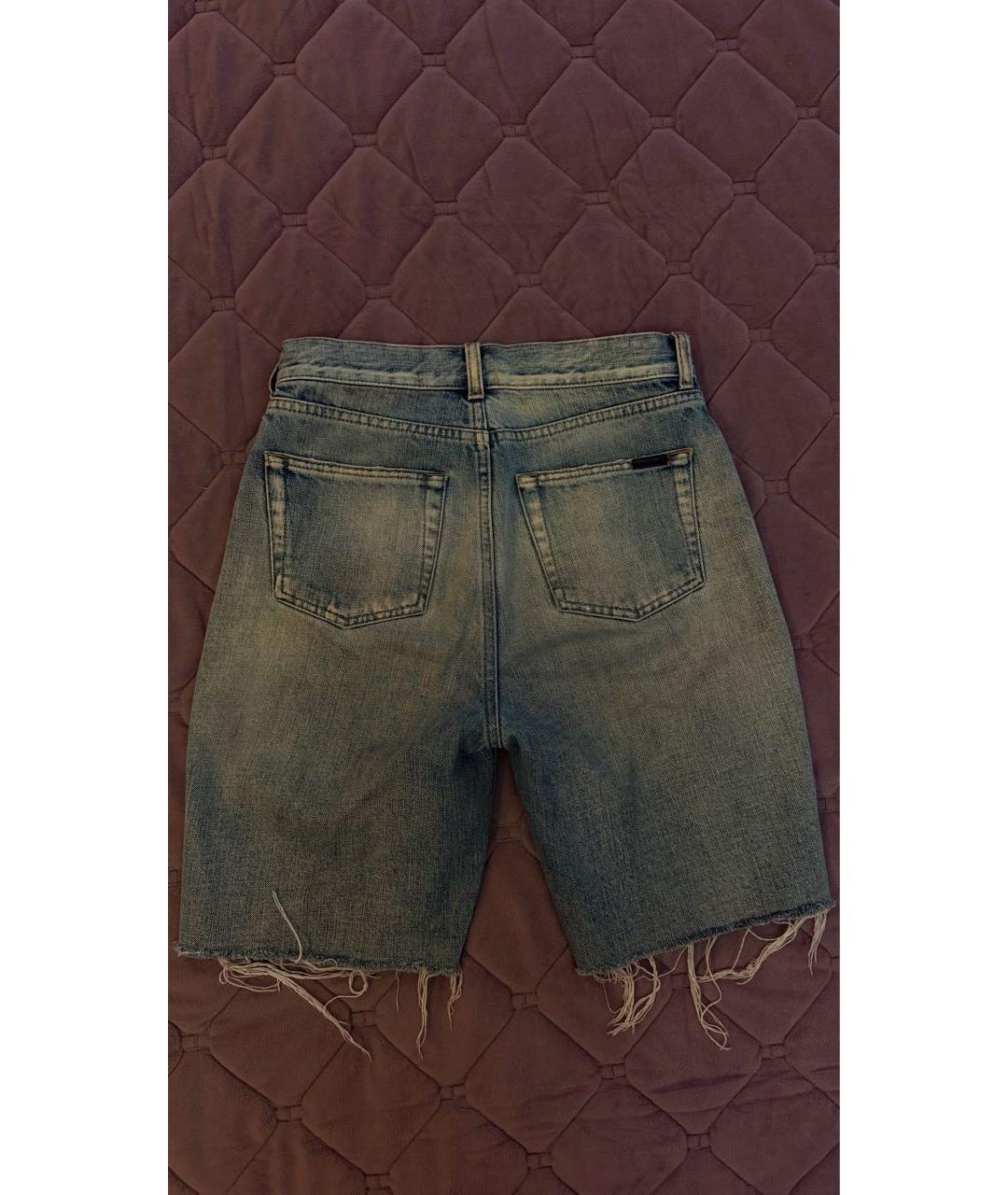 SAINT LAURENT Синие деним шорты, фото 2