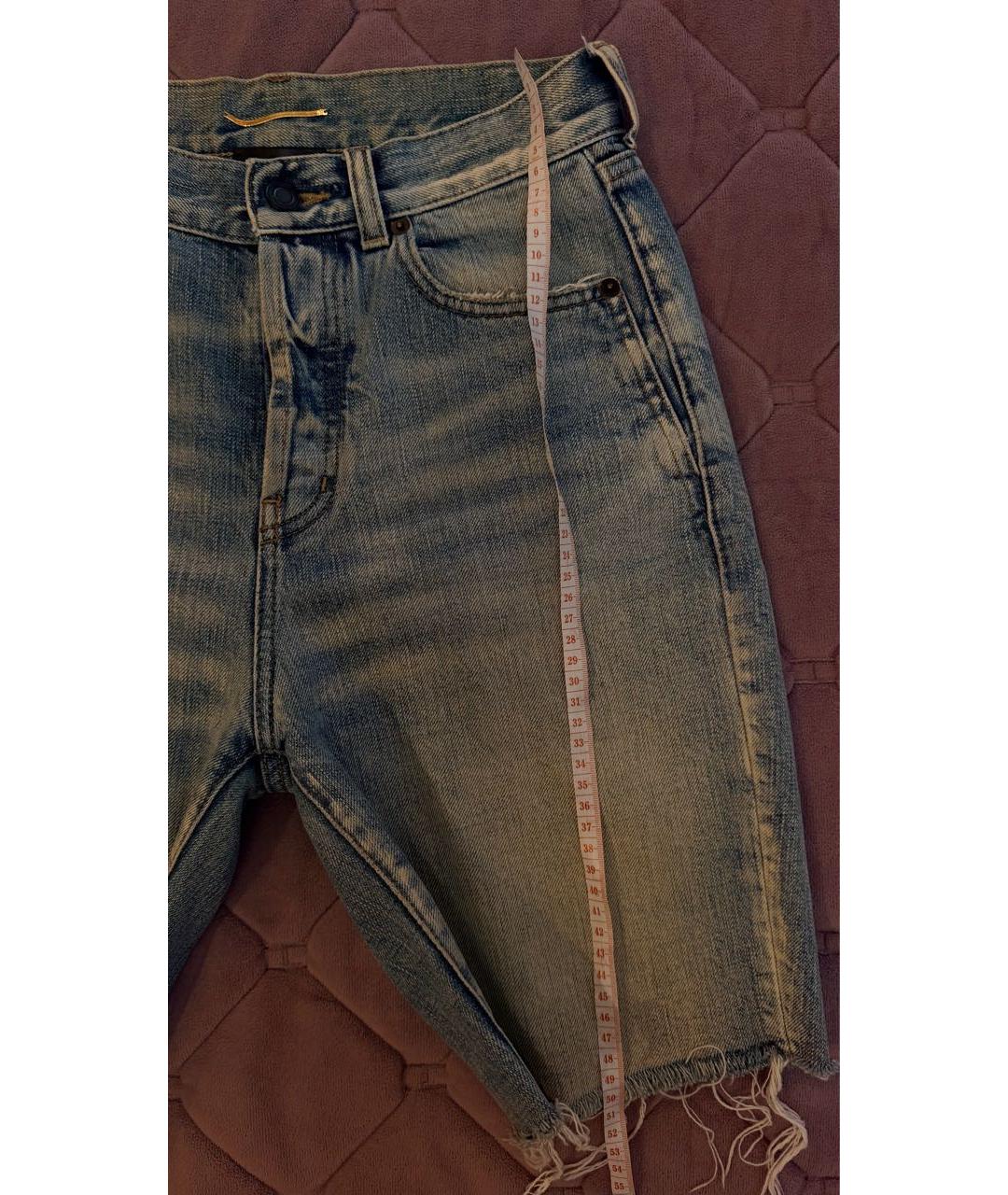 SAINT LAURENT Синие деним шорты, фото 6