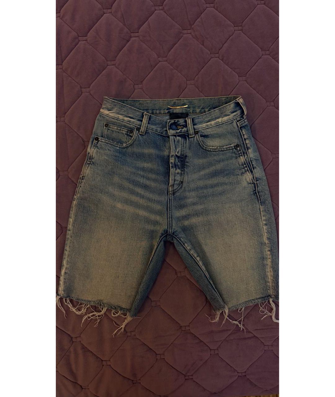SAINT LAURENT Синие деним шорты, фото 9