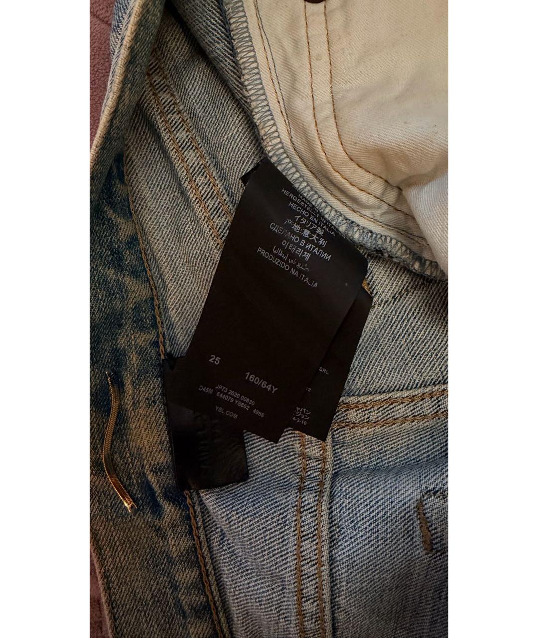 SAINT LAURENT Синие деним шорты, фото 7