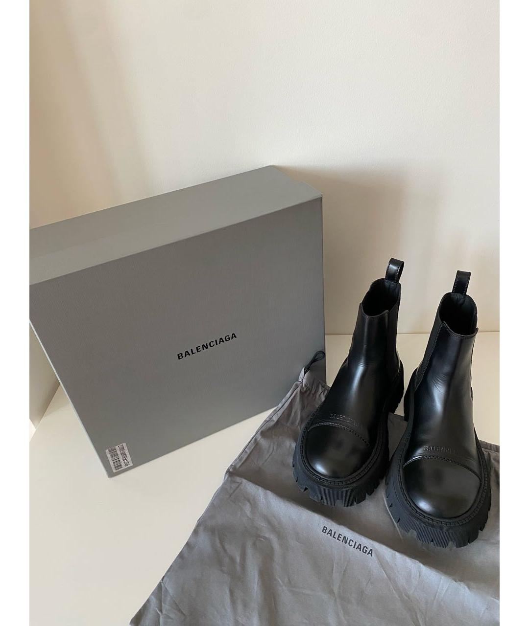 BALENCIAGA Черные кожаные полусапоги, фото 4