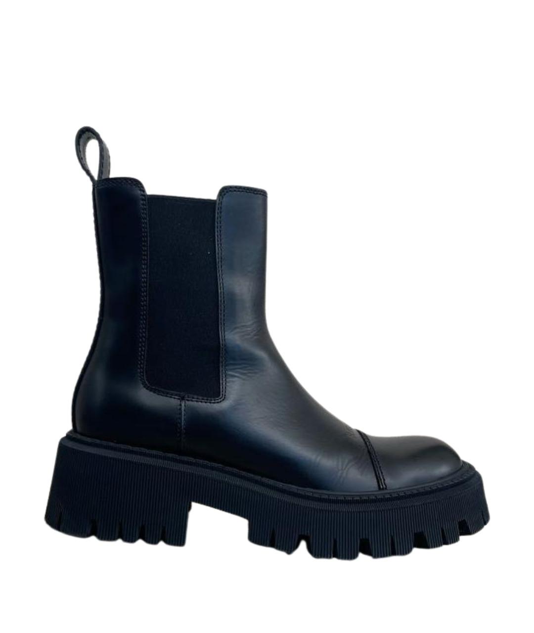 BALENCIAGA Черные кожаные полусапоги, фото 1