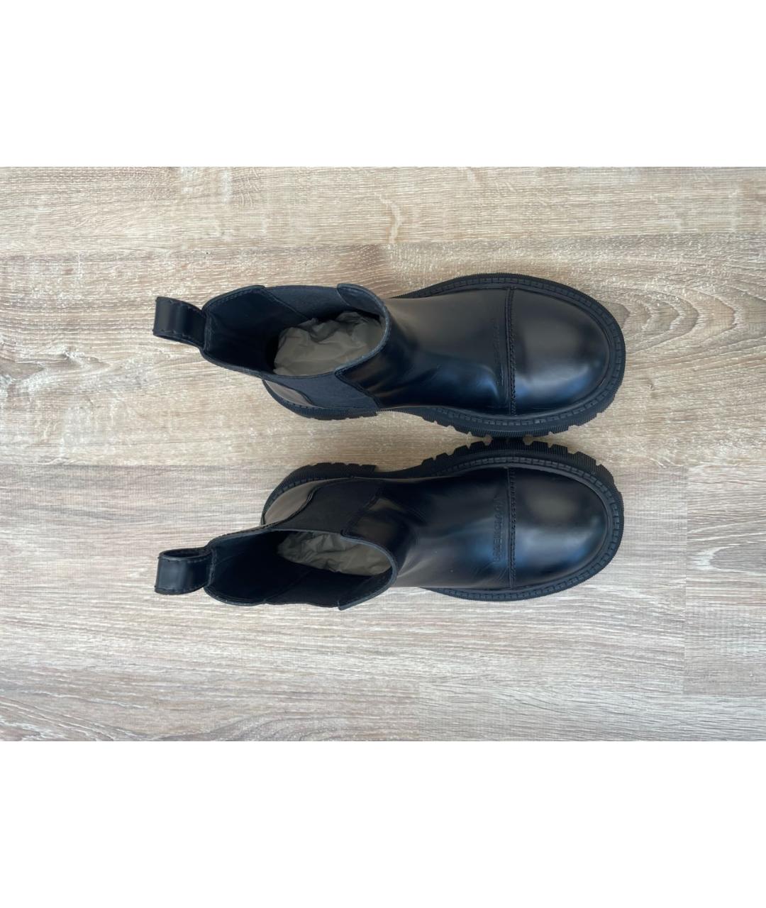 BALENCIAGA Черные кожаные полусапоги, фото 3