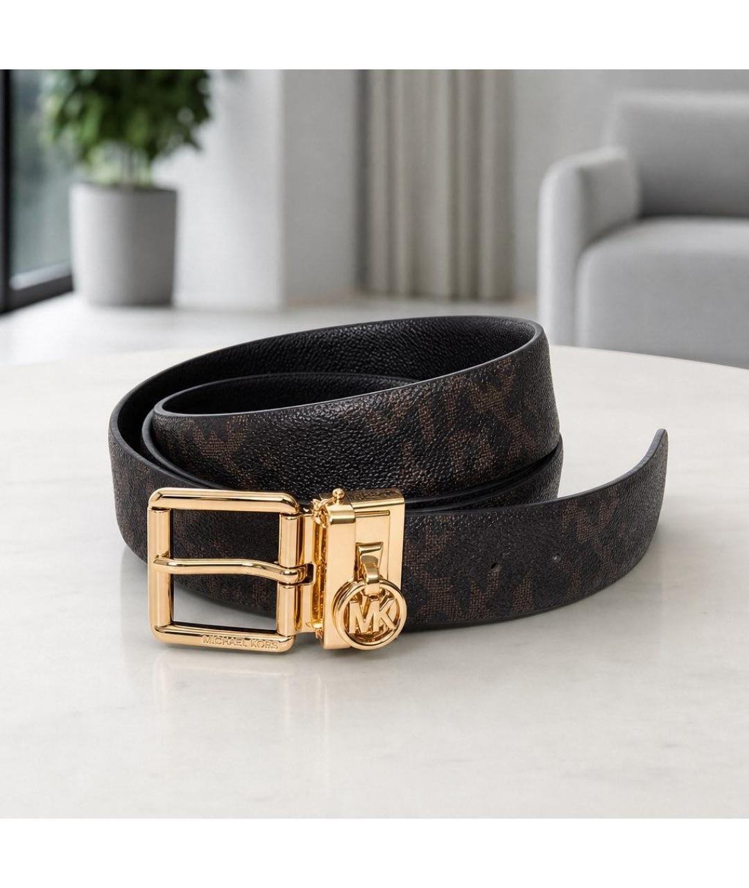 MICHAEL KORS Черный кожаный ремень, фото 6