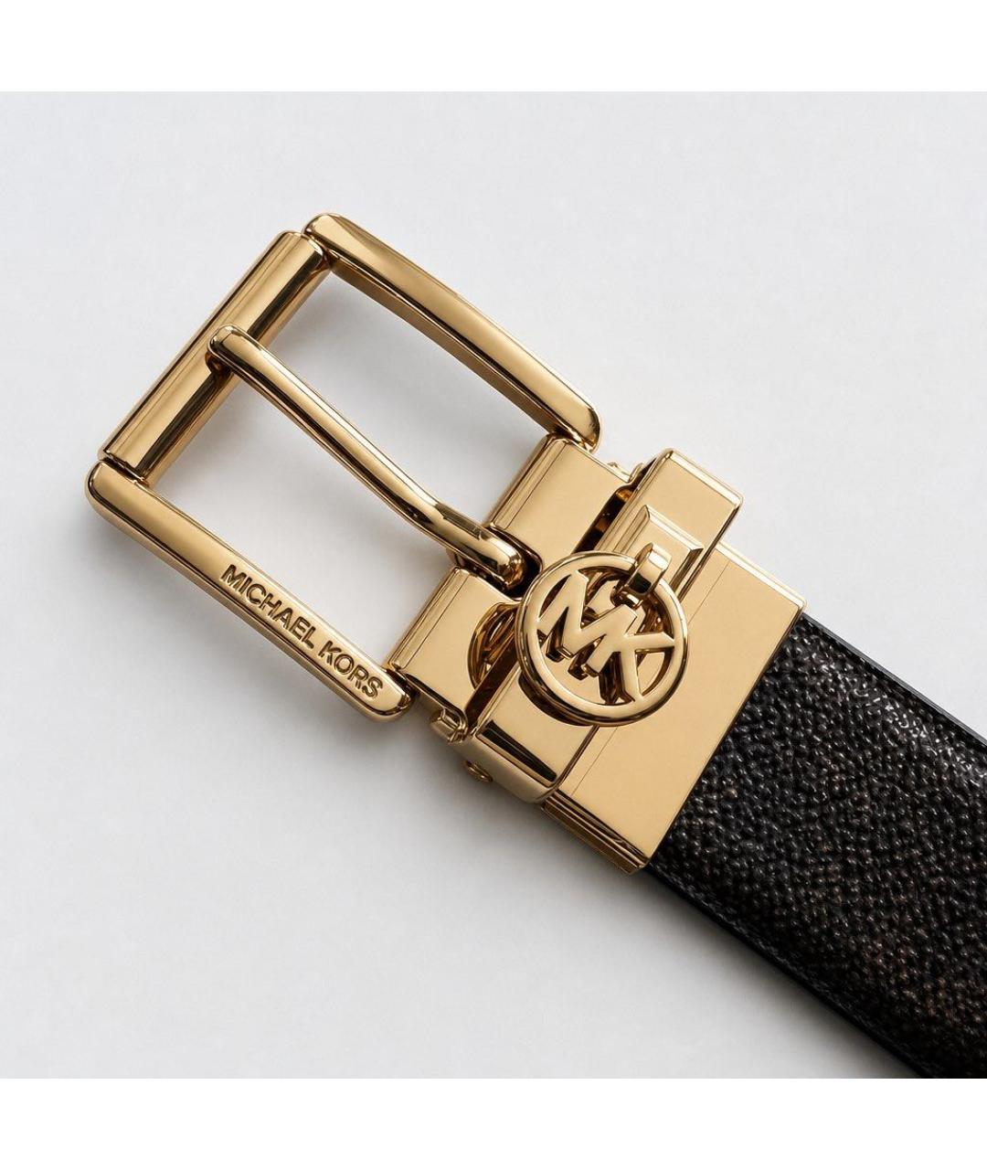 MICHAEL KORS Черный кожаный ремень, фото 3