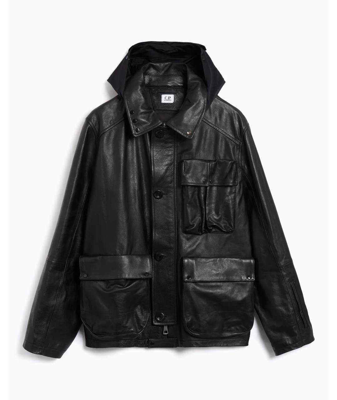 CP COMPANY Черная кожаная куртка, фото 10
