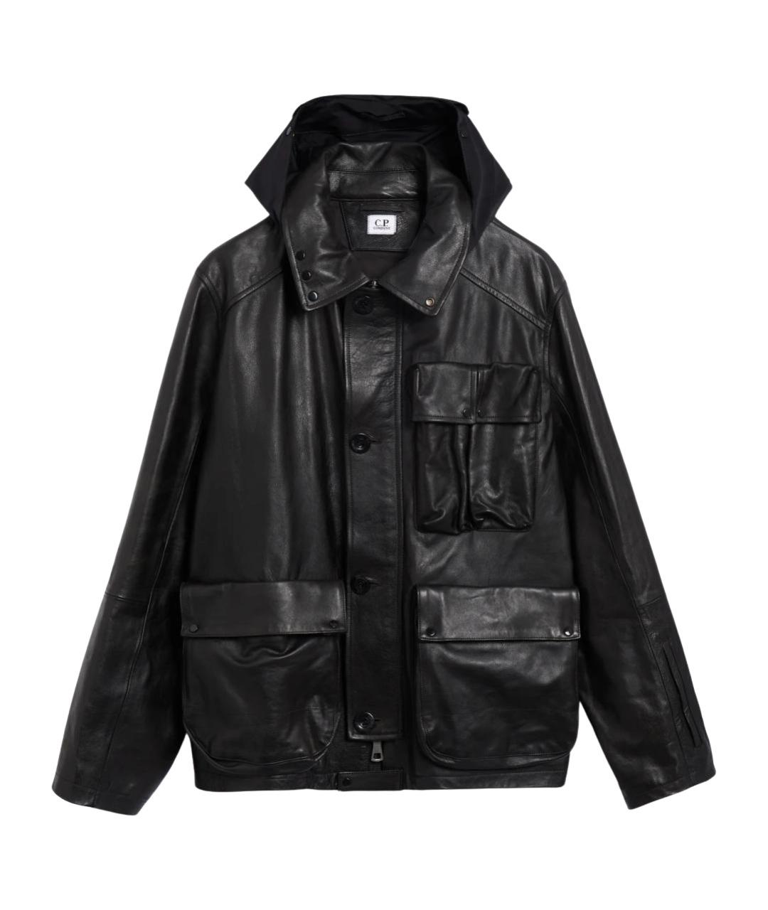 CP COMPANY Черная кожаная куртка, фото 1