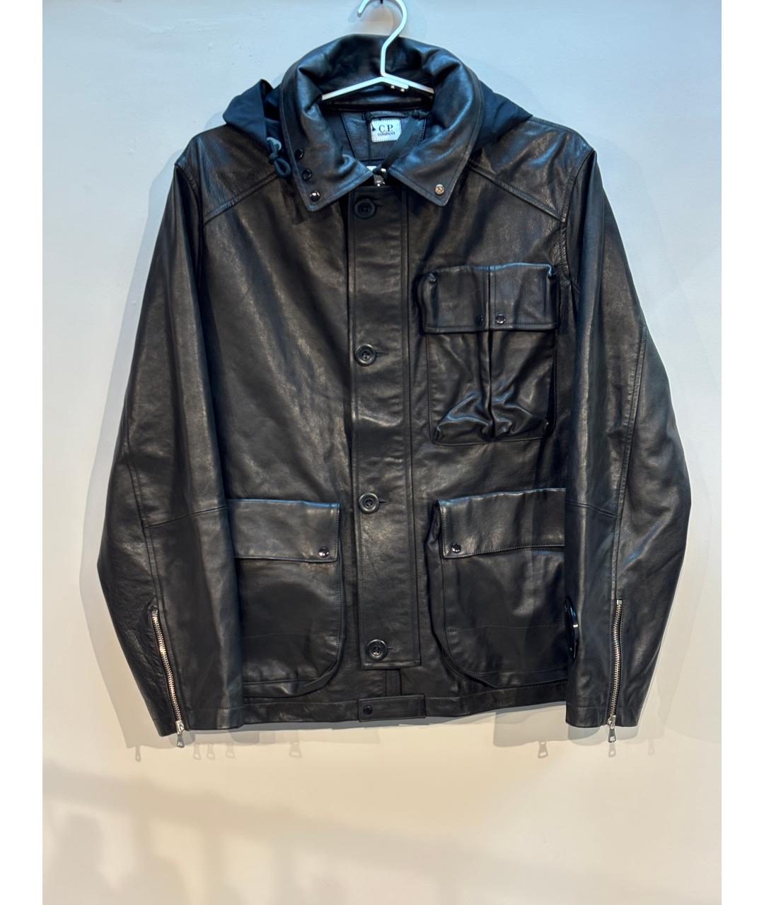 CP COMPANY Черная кожаная куртка, фото 6