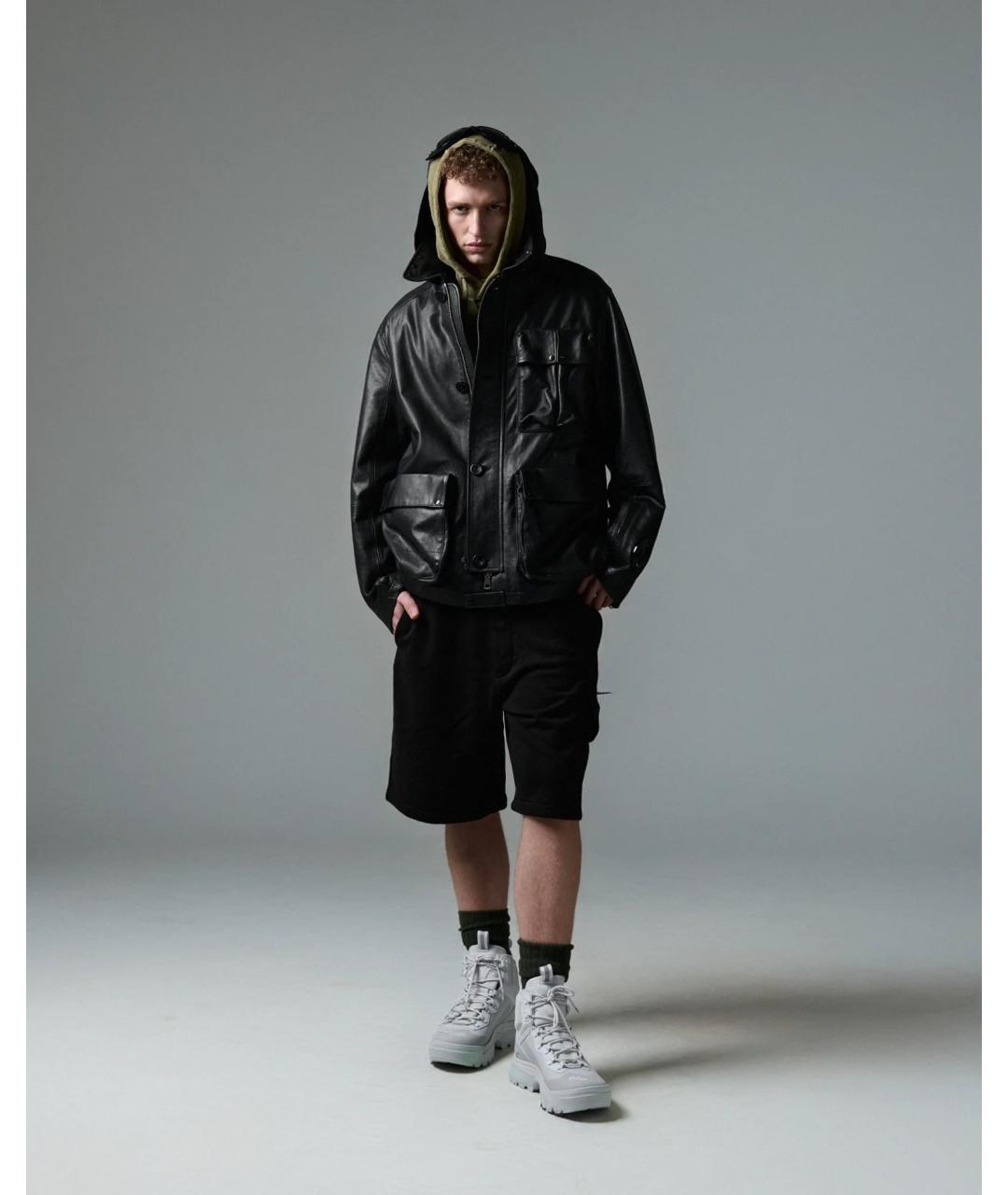 CP COMPANY Черная кожаная куртка, фото 4