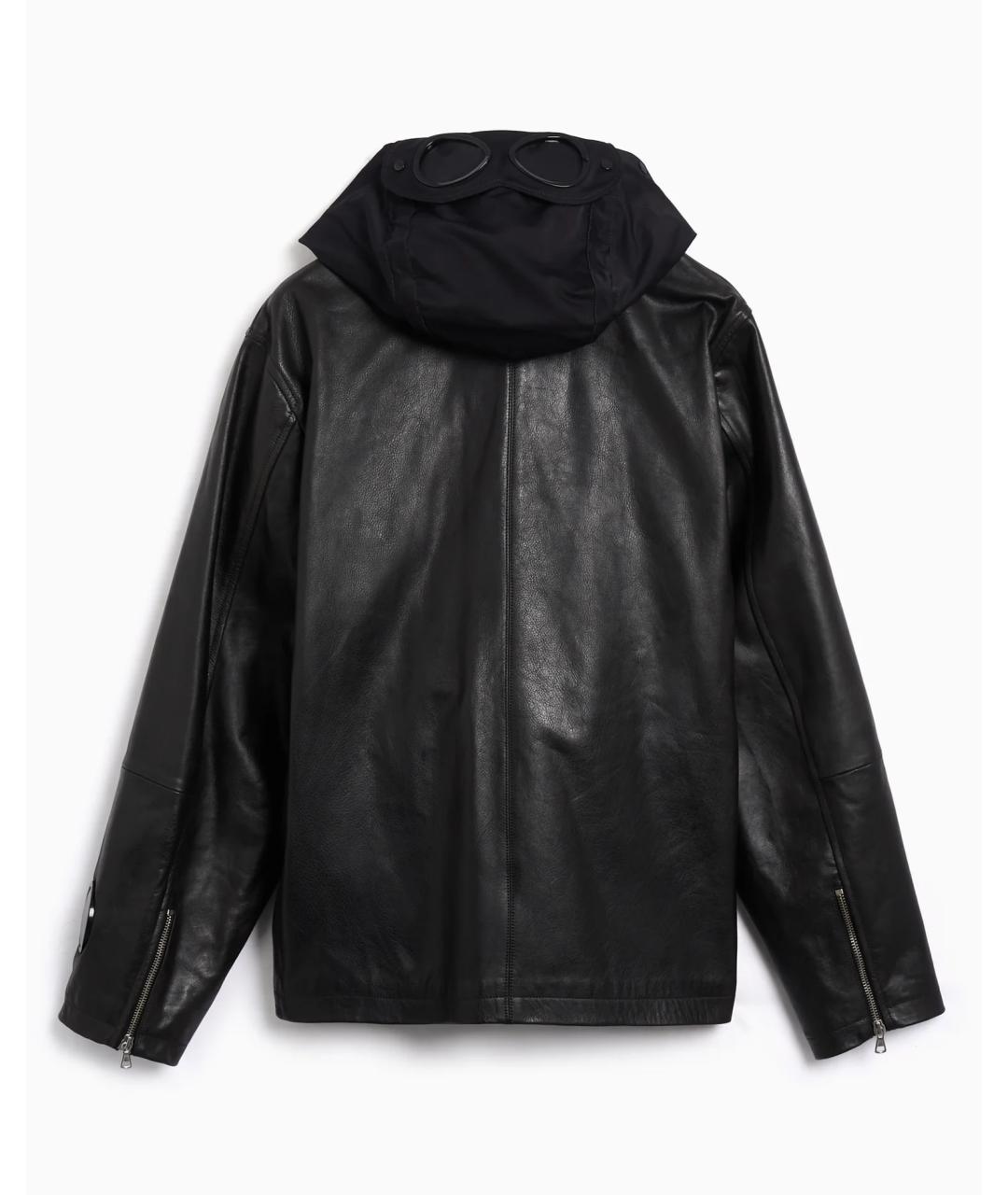 CP COMPANY Черная кожаная куртка, фото 2