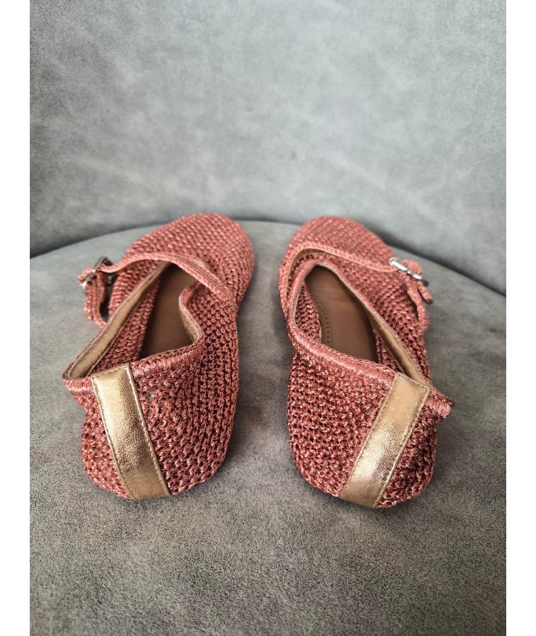 ALAIA Коралловые текстильные балетки, фото 4