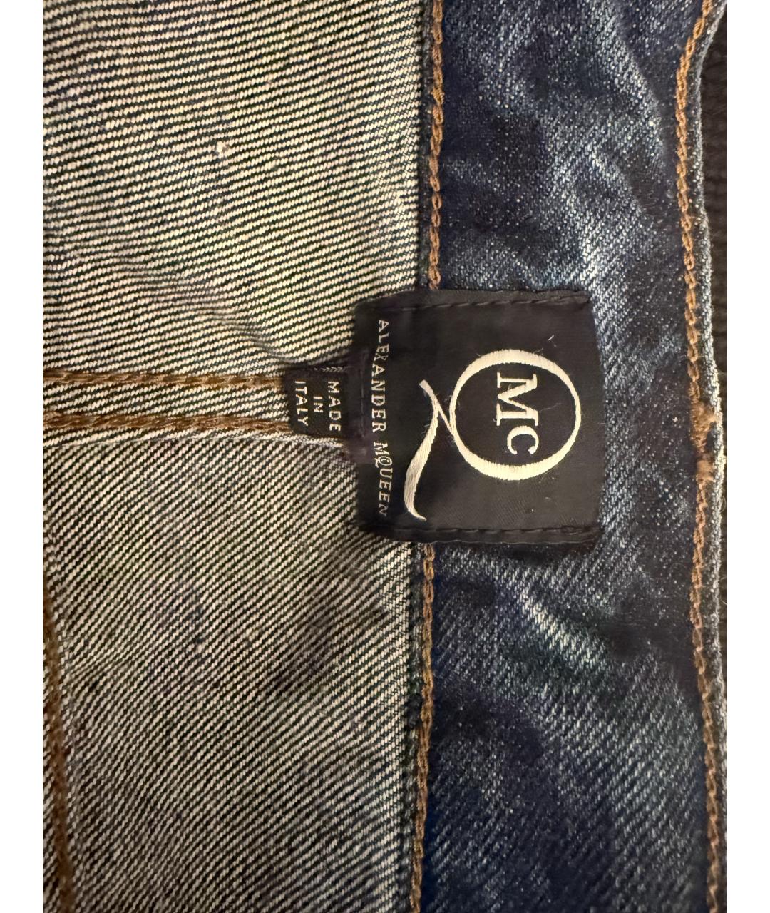 MCQ ALEXANDER MCQUEEN Синие хлопковые прямые джинсы, фото 5