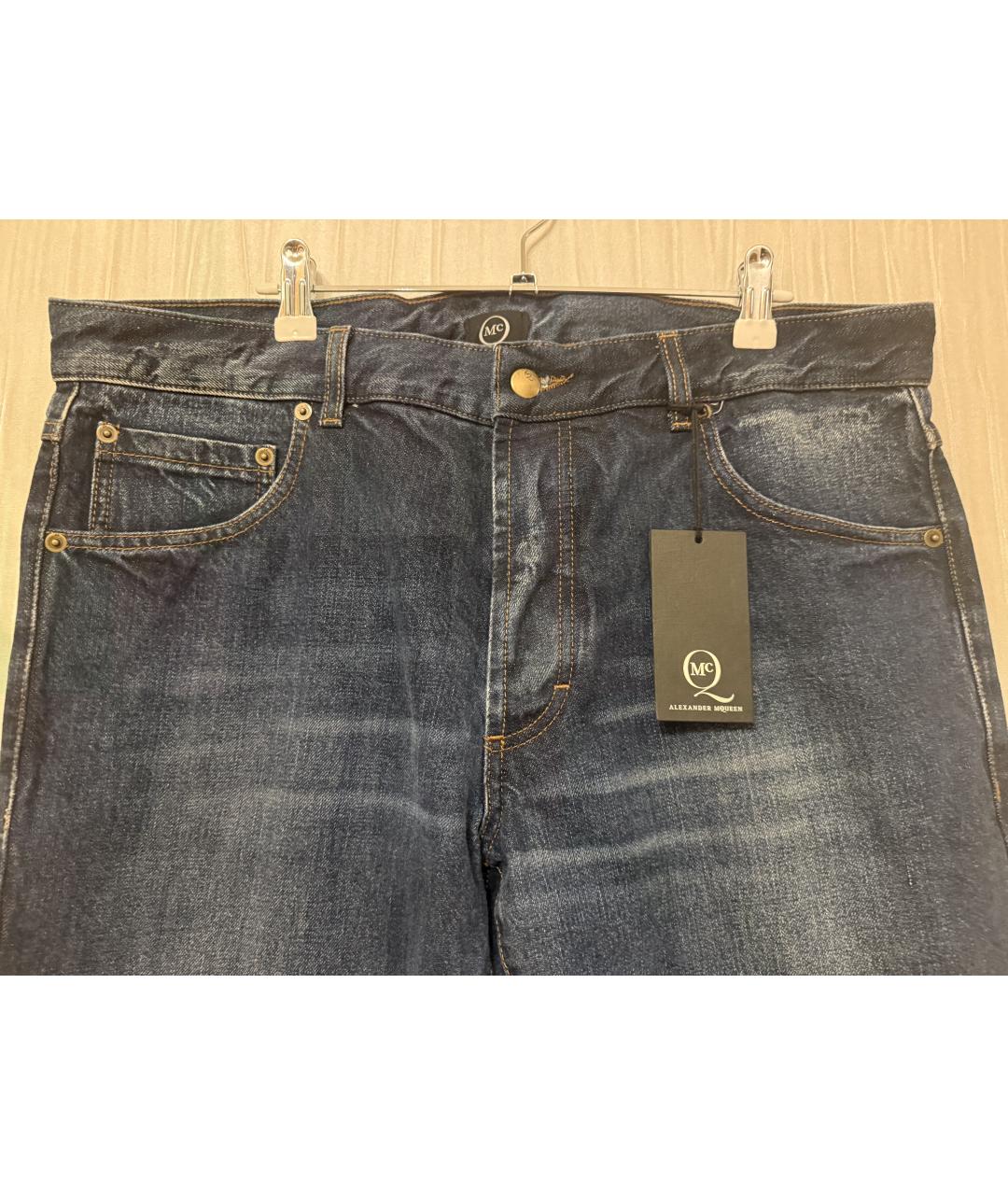 MCQ ALEXANDER MCQUEEN Синие хлопковые прямые джинсы, фото 2