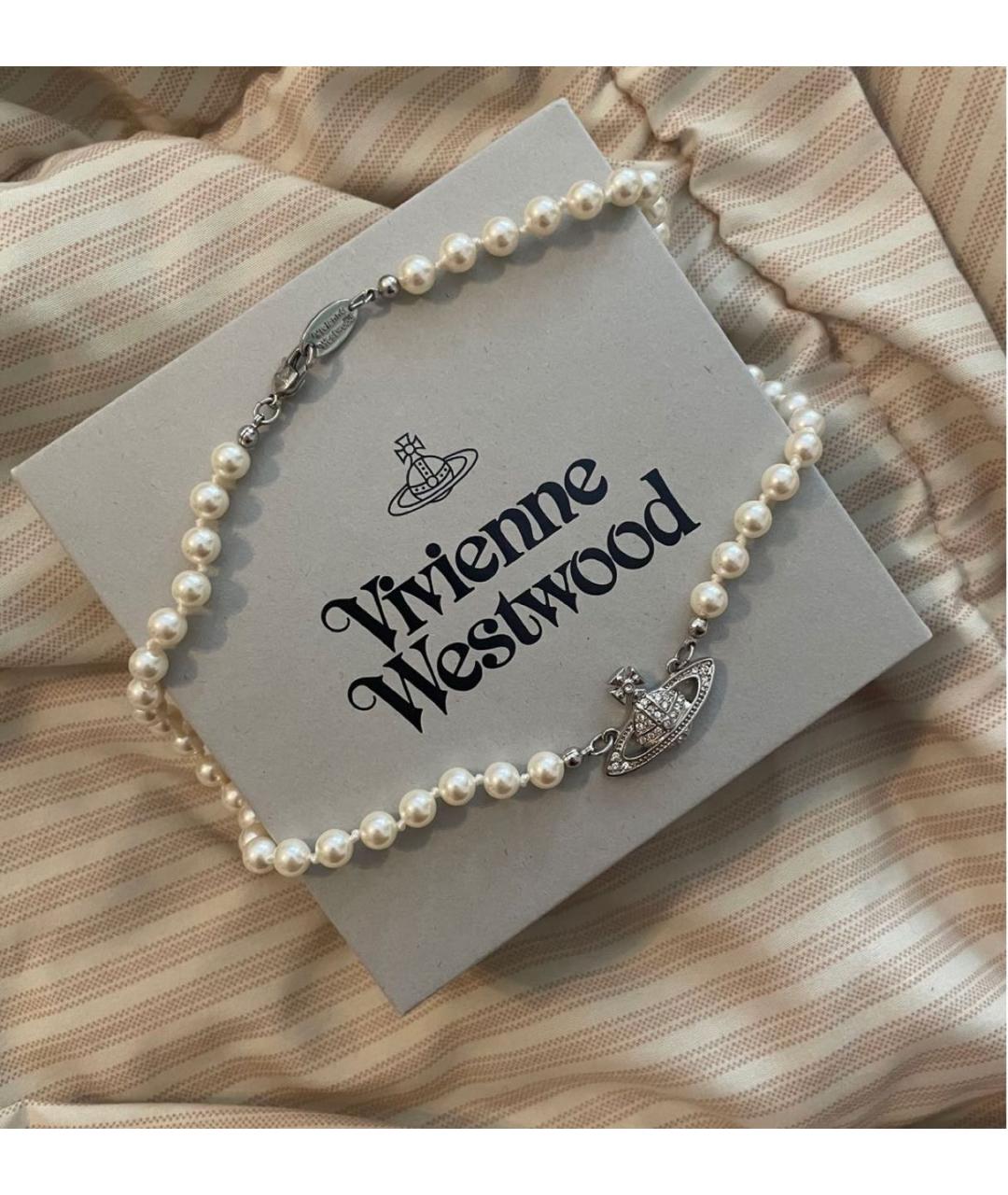 VIVIENNE WESTWOOD Серебряное жемчужное колье, фото 3