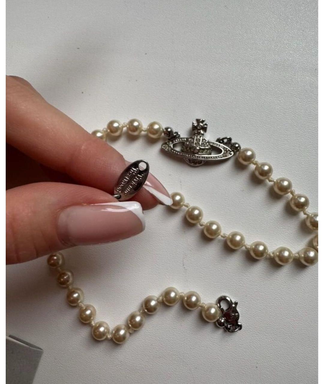 VIVIENNE WESTWOOD Серебряное жемчужное колье, фото 2