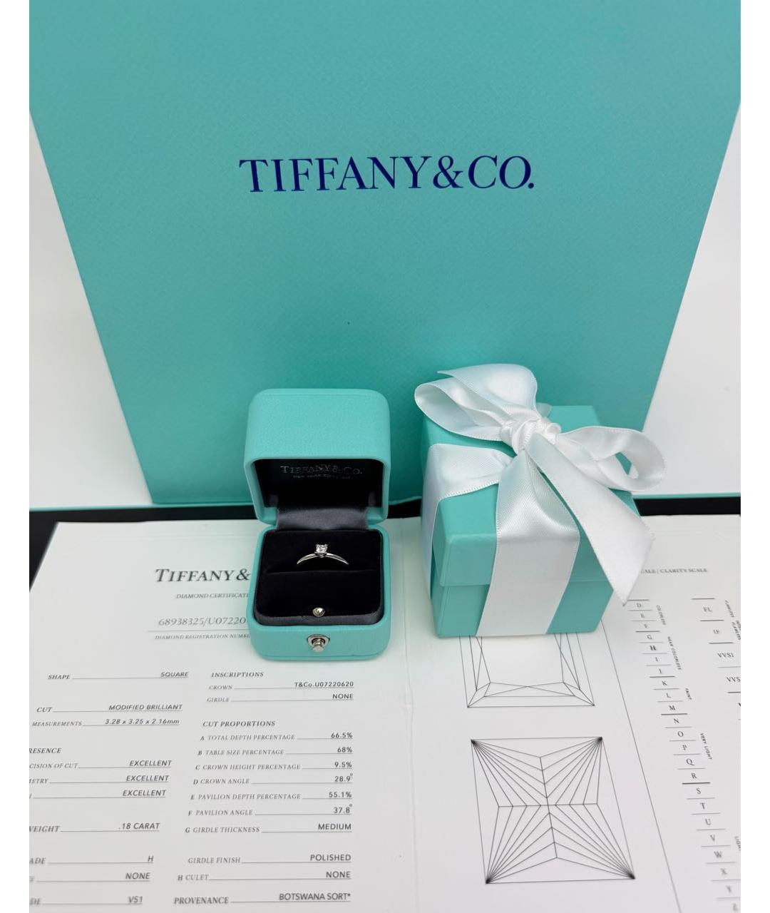 TIFFANY&CO Белое платиновое кольцо, фото 3