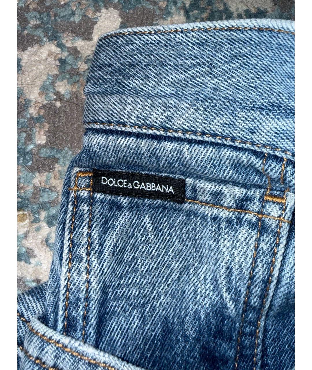 DOLCE&GABBANA Синие прямые джинсы, фото 5