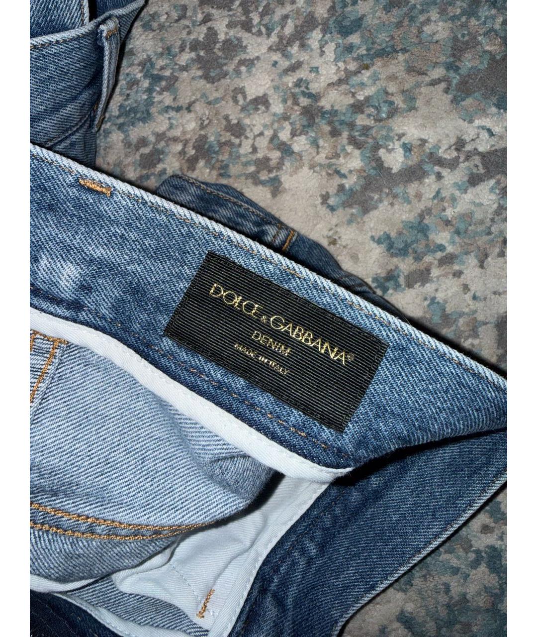 DOLCE&GABBANA Синие прямые джинсы, фото 3