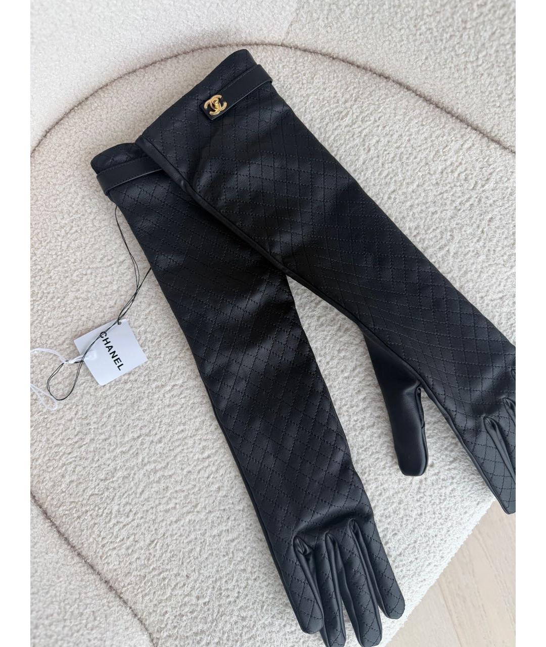 CHANEL Черные кожаные перчатки, фото 2