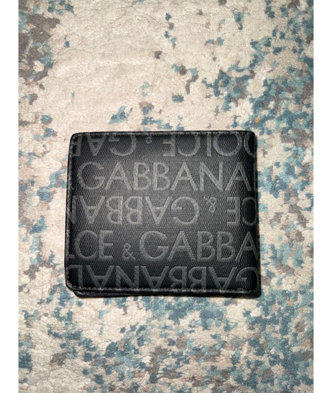 DOLCE&GABBANA Черный кожаный кошелек, фото 2