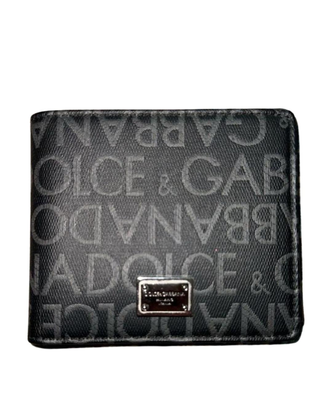 DOLCE&GABBANA Черный кожаный кошелек, фото 1