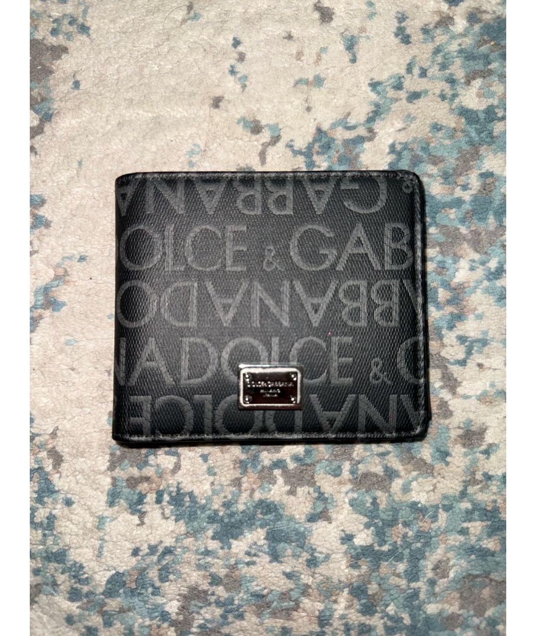 DOLCE&GABBANA Черный кожаный кошелек, фото 5