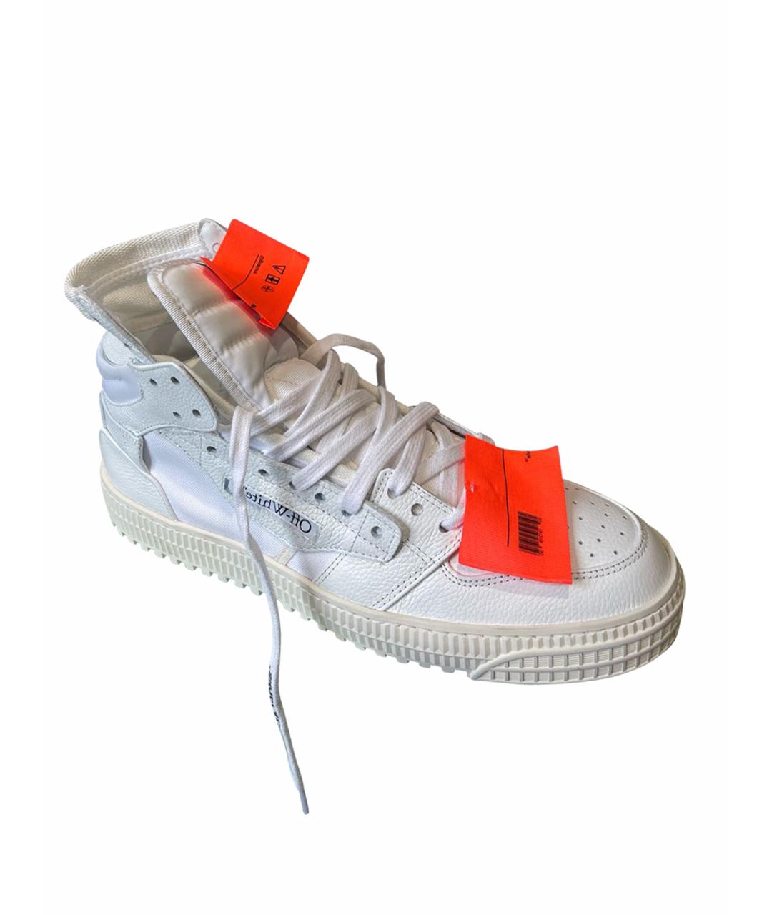 OFF-WHITE Белые текстильные высокие кроссовки / кеды, фото 1