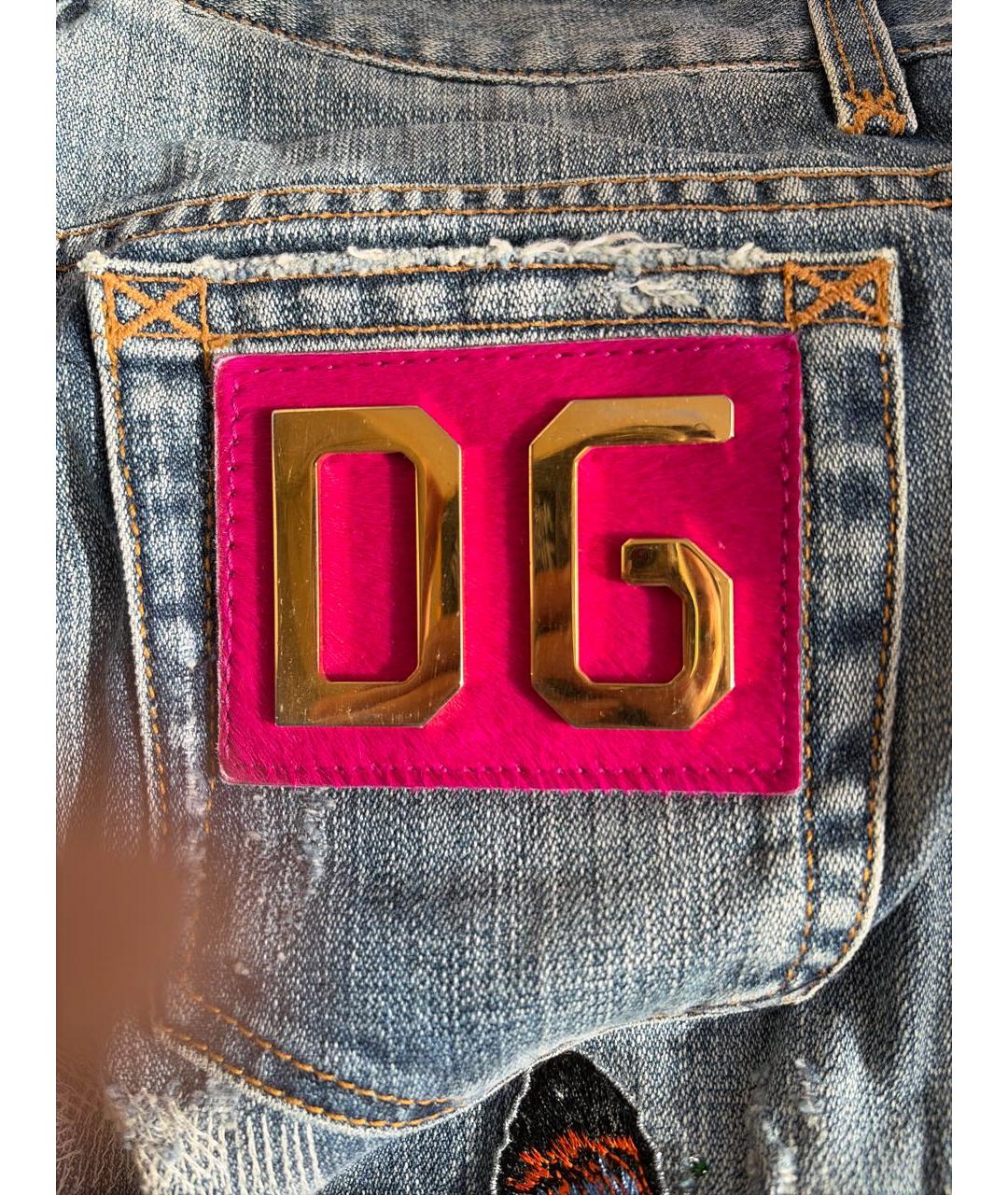 DOLCE&GABBANA Синие хлопковые джинсы слим, фото 5