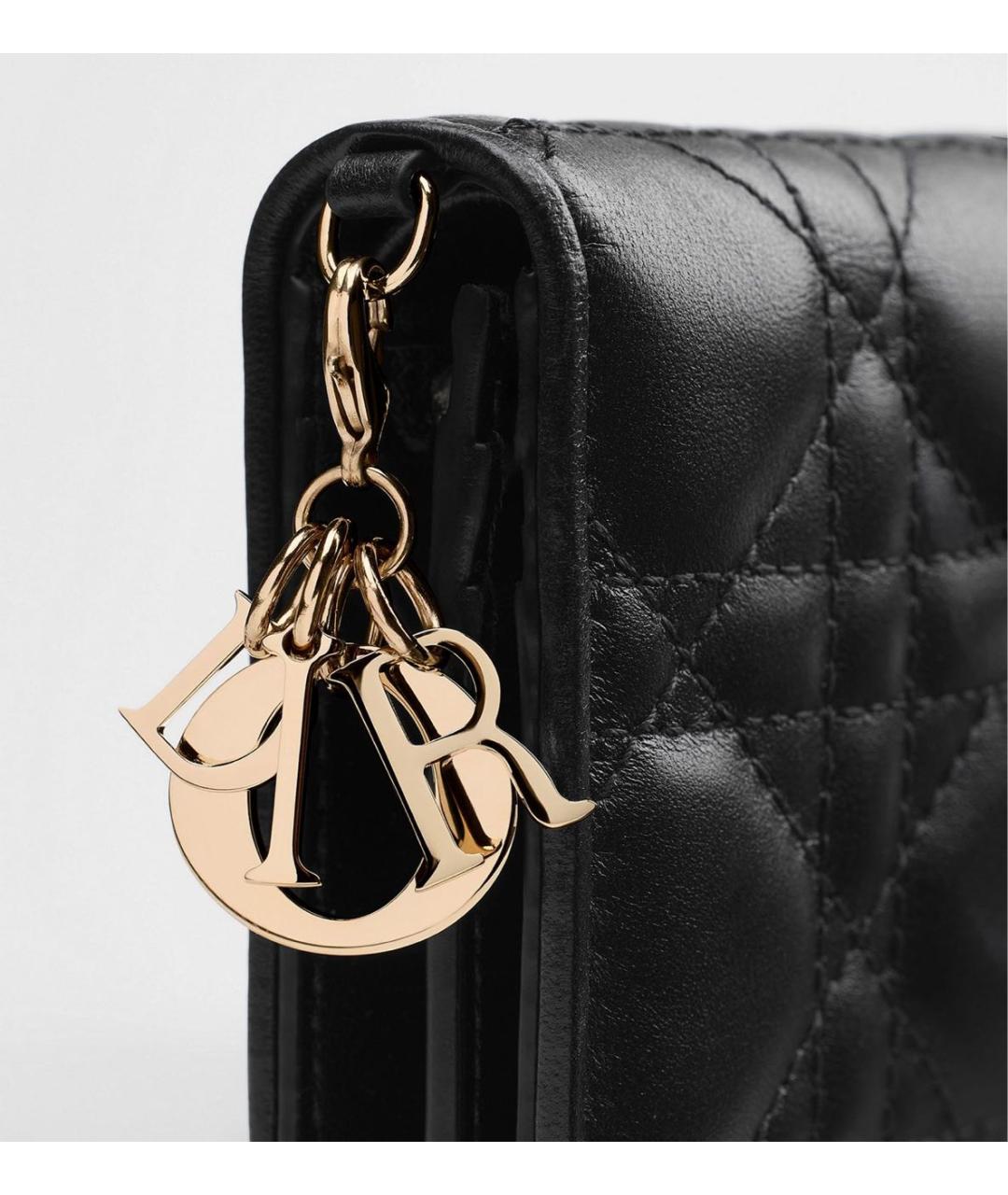 CHRISTIAN DIOR Черный кожаный кошелек, фото 5