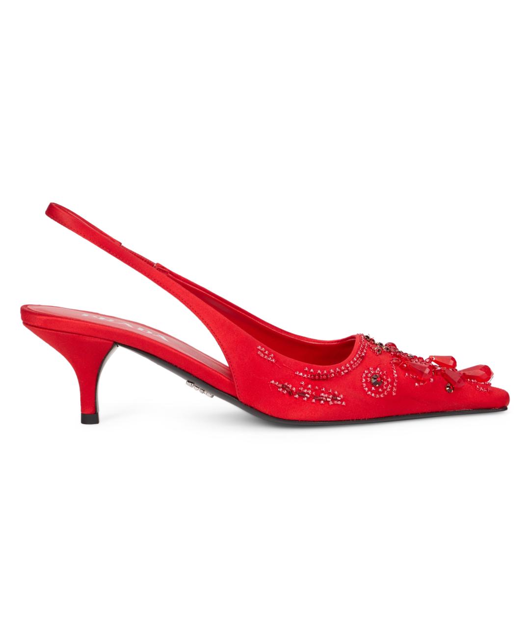 PRADA Красные текстильные туфли, фото 2