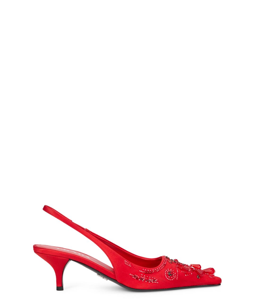 PRADA Красные текстильные туфли, фото 1