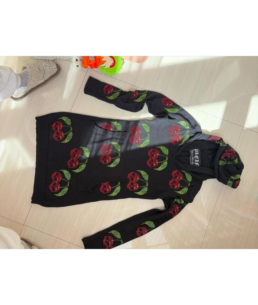 PHILIPP PLEIN Черное хлопковое платье, фото 5