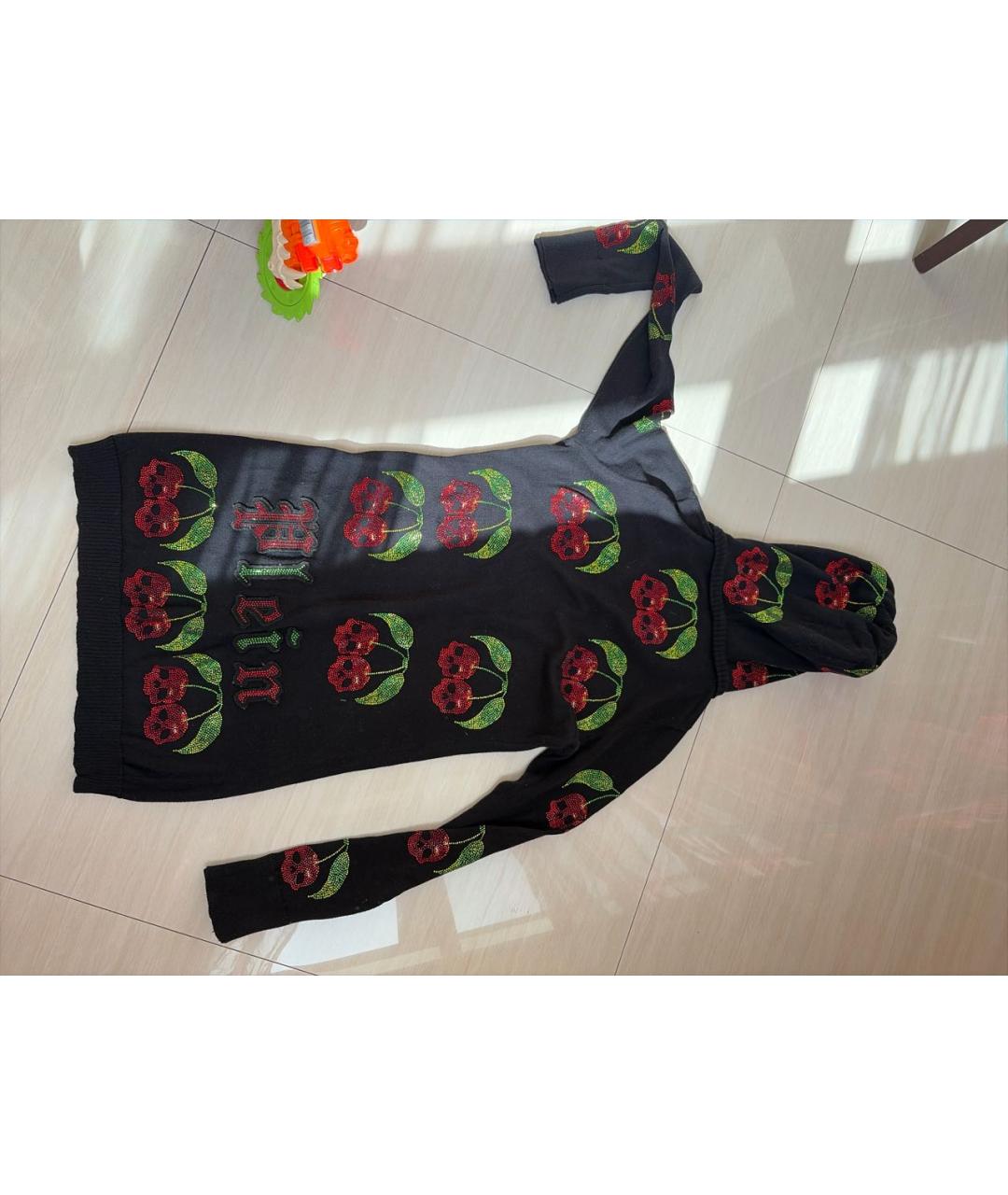 PHILIPP PLEIN Черное хлопковое платье, фото 2