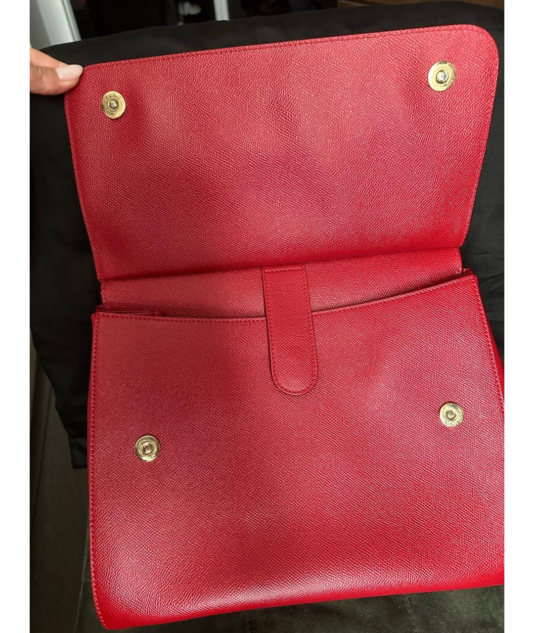 DOLCE&GABBANA Красная кожаная сумка с короткими ручками, фото 6