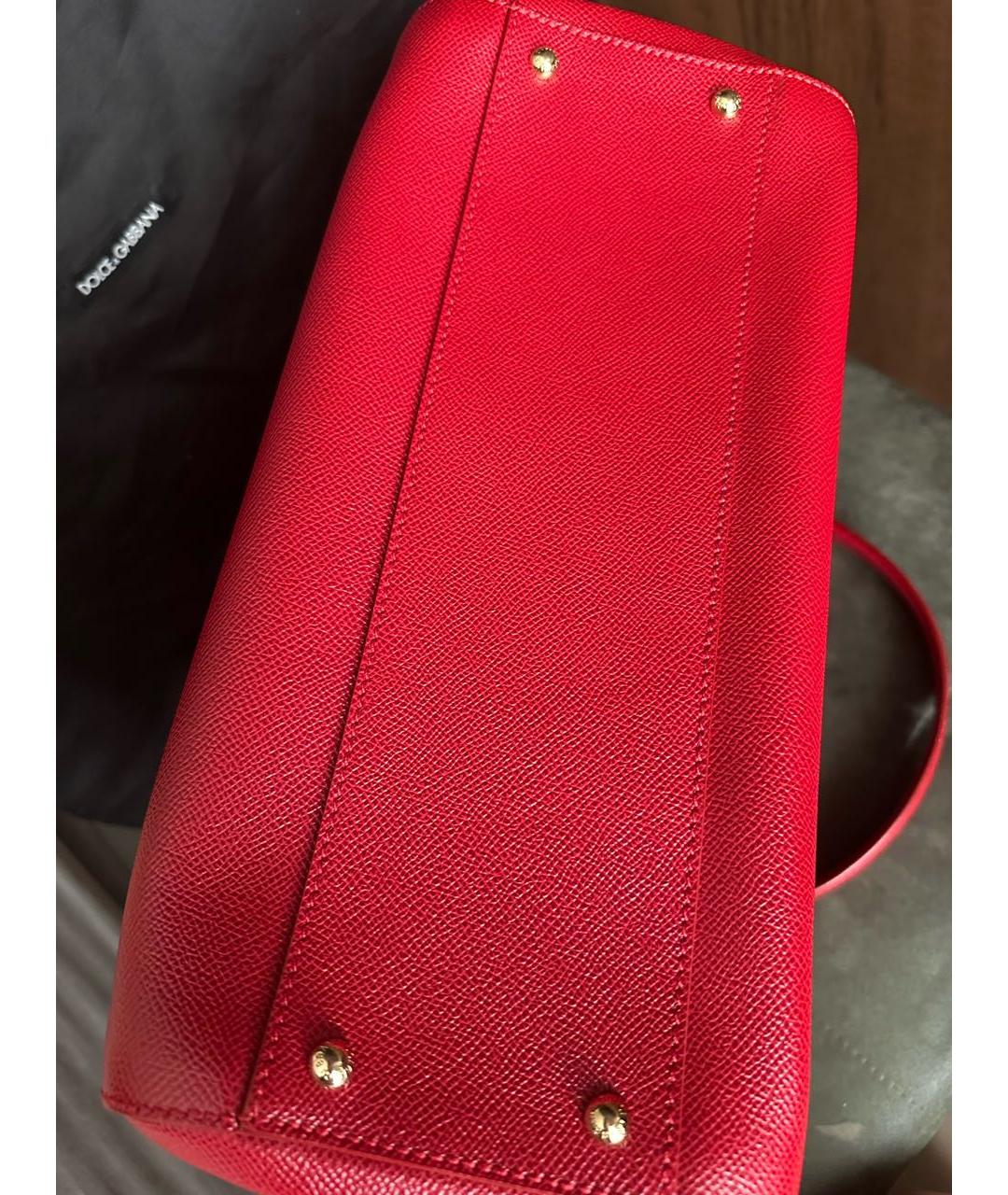 DOLCE&GABBANA Красная кожаная сумка с короткими ручками, фото 7