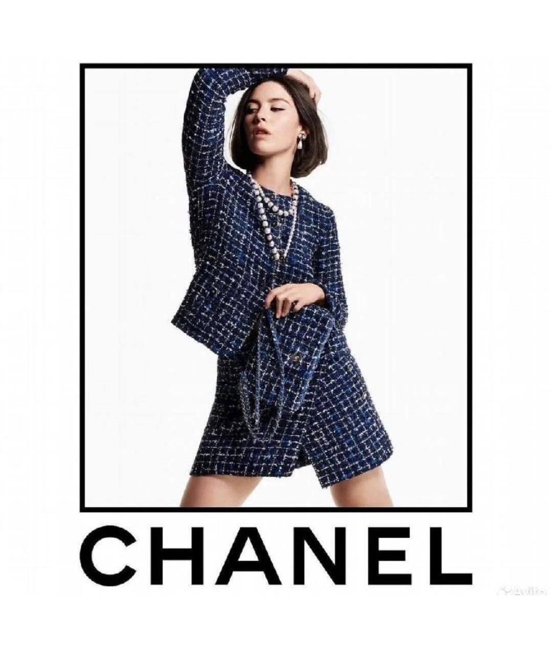 CHANEL Темно-синий хлопковый жакет/пиджак, фото 6