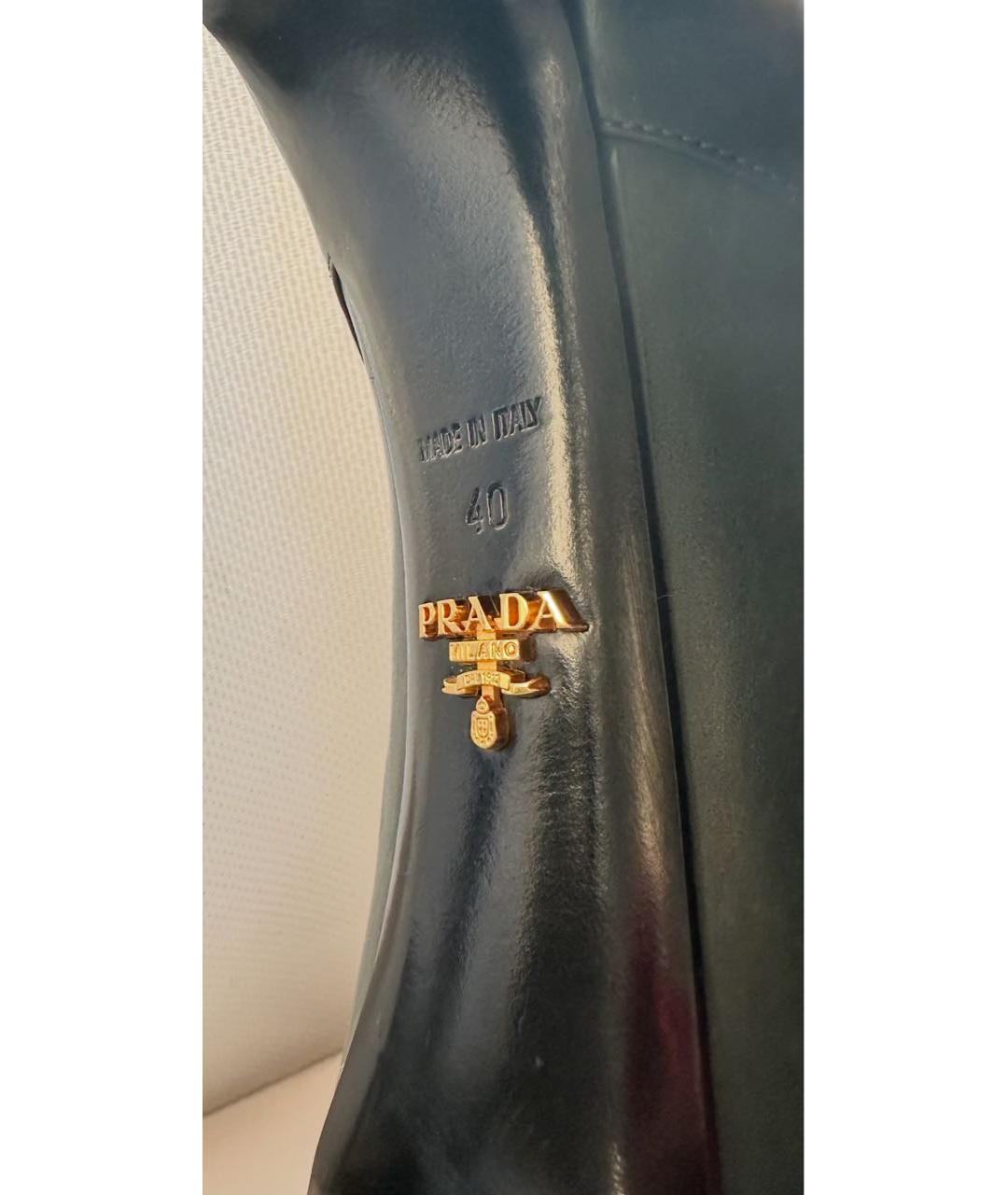 PRADA Зеленые кожаные ботильоны, фото 4